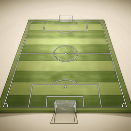 Musterung eines Fußballrasens