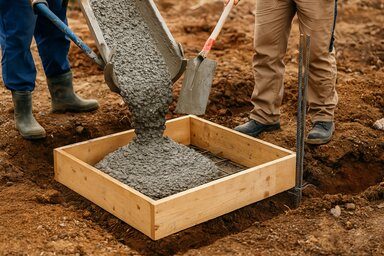 Herstellung eines Punktfundaments aus Beton