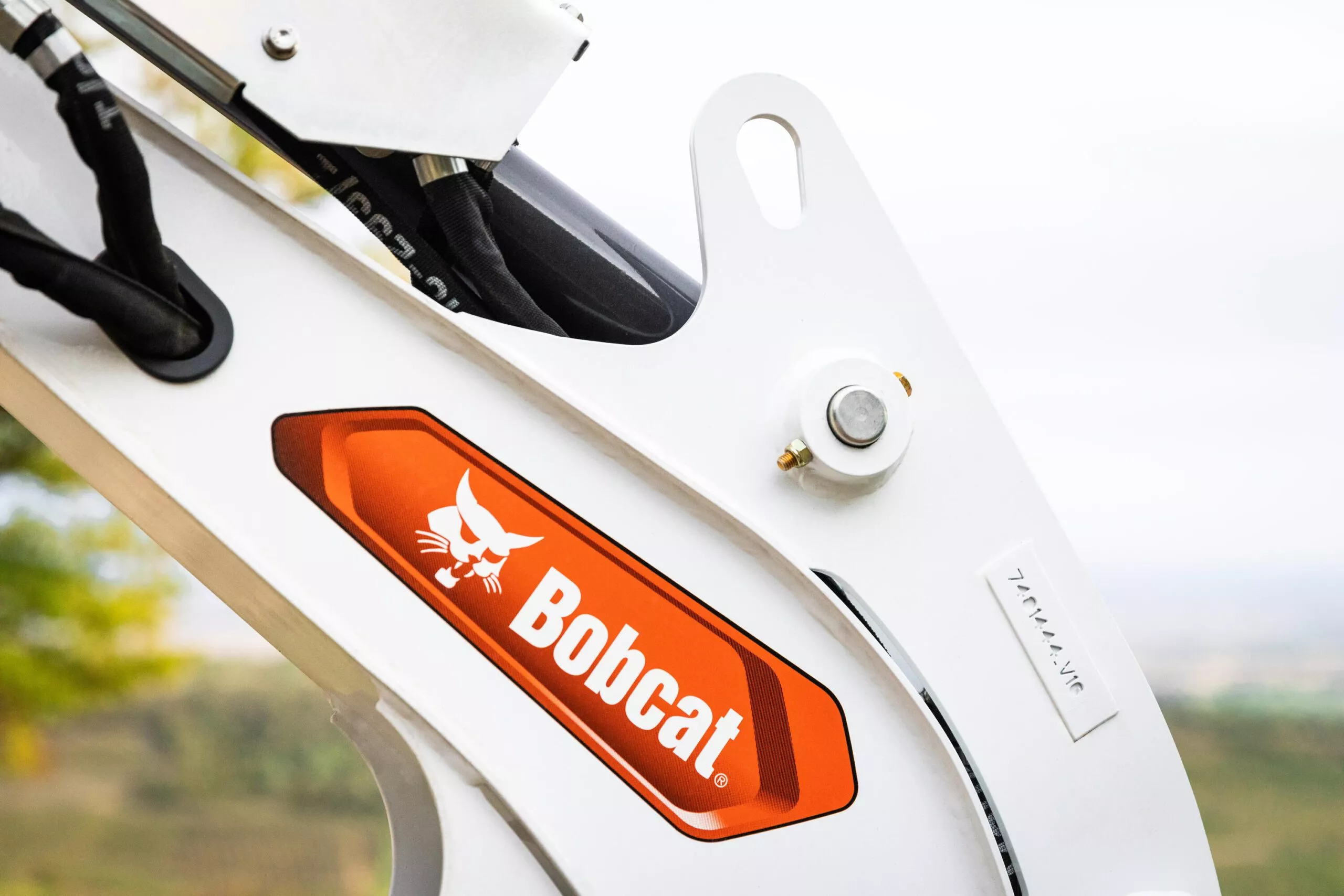Close-up eines Bobcat Baggerarms