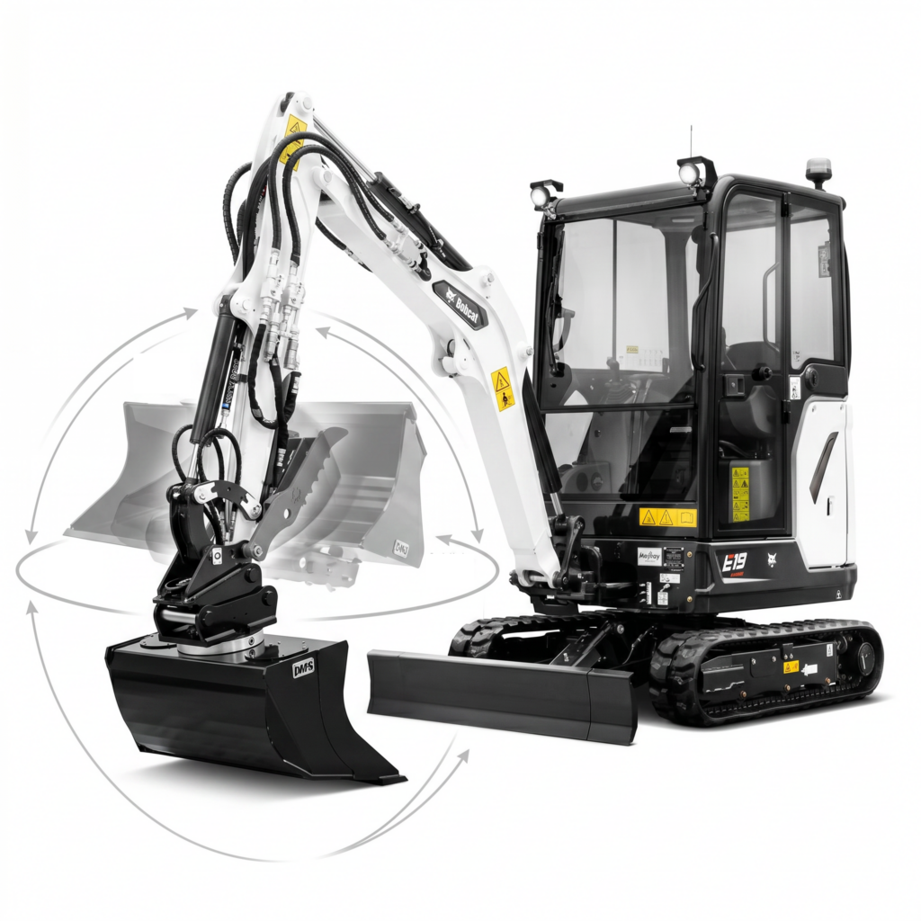 Bobcat mit Rotatorlöffel